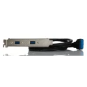 RS PRO USB Cable Female 20-Pin Socket to Female USB 3.0 USB Type A Mountable Black 900mm 796-6825