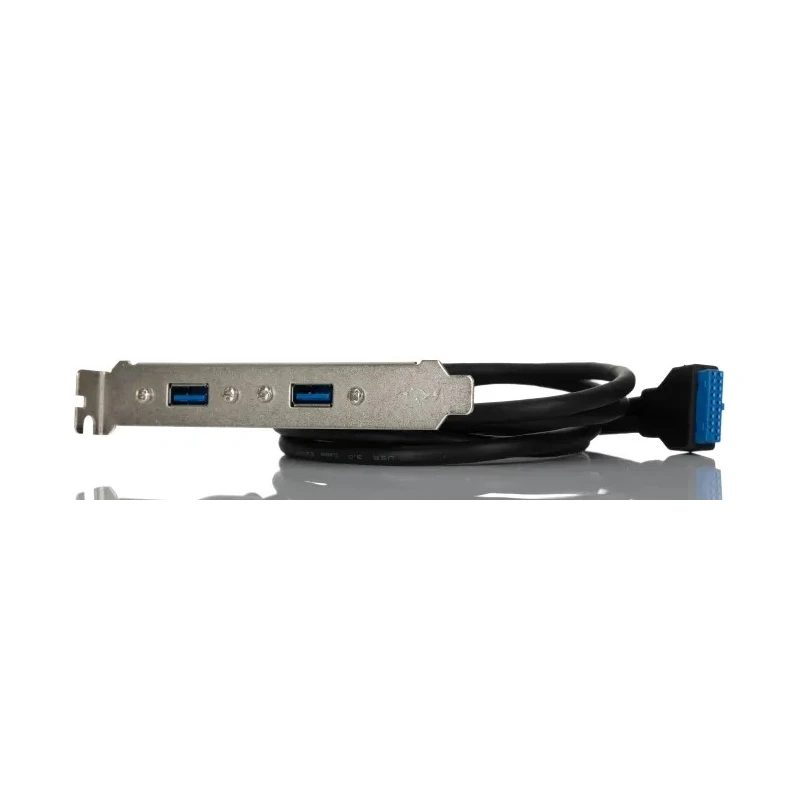 RS PRO USB Cable Female 20-Pin Socket to Female USB 3.0 USB Type A Mountable Black 900mm 796-6825