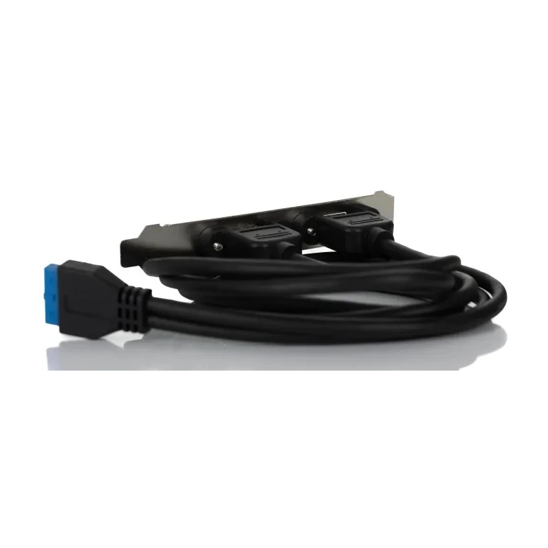 RS PRO USB Cable Female 20-Pin Socket to Female USB 3.0 USB Type A Mountable Black 900mm 796-6825