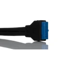 RS PRO USB Cable Female 20-Pin Socket to Female USB 3.0 USB Type A Mountable Black 900mm 796-6825