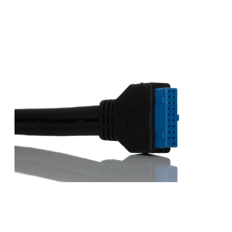 RS PRO USB Cable Female 20-Pin Socket to Female USB 3.0 USB Type A Mountable Black 900mm 796-6825