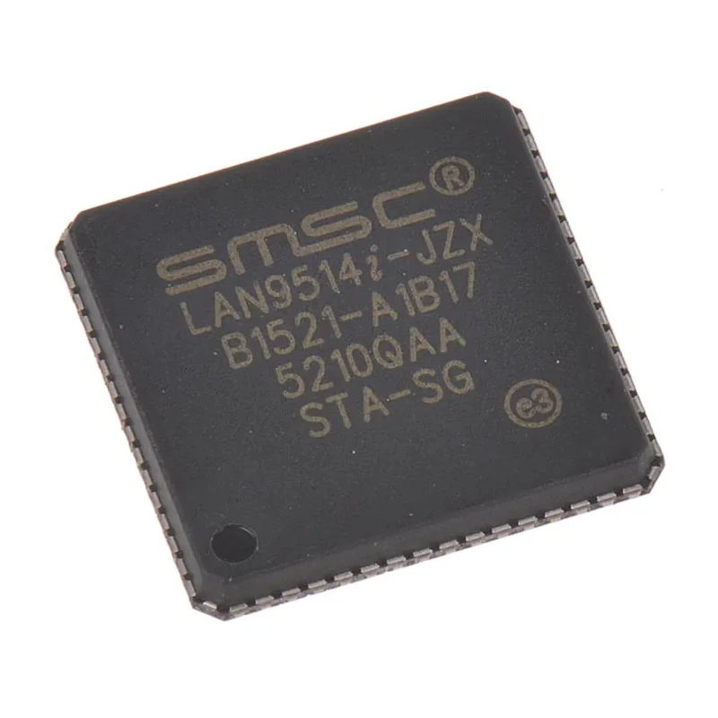 Microchip Ethernet Controller 64-Pin QFN 3.3 V 480 Mbps Full Duplex/Half Duplex LAN9514I-JZX