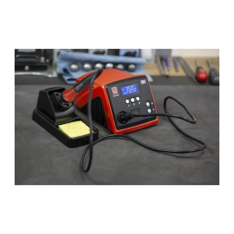 RS PRO Soldering Station 90W, 220V, LCD Display, ESD Safe, Temperature Range 100-500°C 799-8941