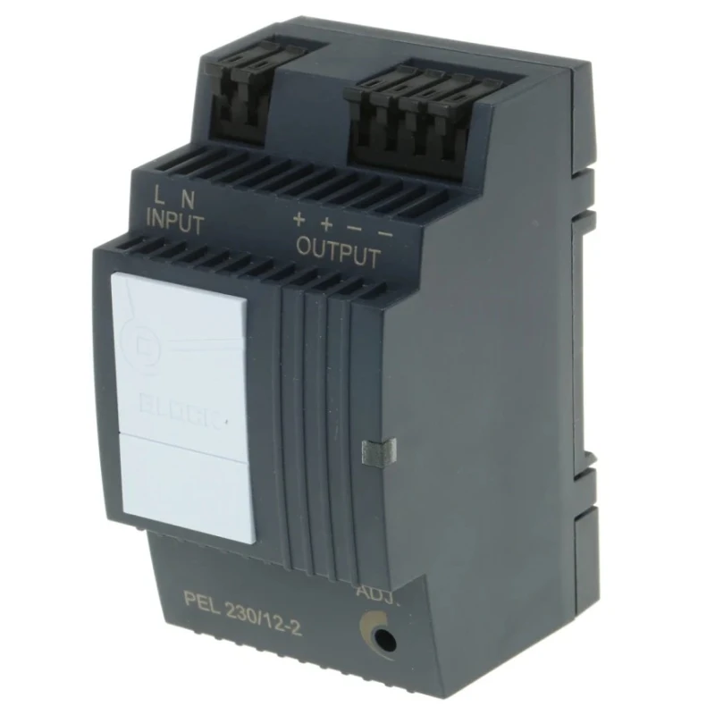 Block PEL 230/12-2 Switch Mode DIN Rail Power Supply 264V AC/DC Input 15.5V DC 2A Output 24W PEL 230/12-2