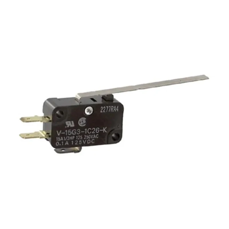 Omron Miniature Basic Micro Switch with Long Hinge Lever, Quick Connect Terminal, 15A, 250V AC/DC V-15G3-1C26-K