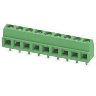 Phoenix Contact MKDSN 1.5/9-5.08 Series 9-Contact PCB Terminal Block, 5.08 mm Pitch, 1 Row, 400V, Green 1729199