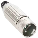 Switchcraft Cable XLR Connector, Straight Orientation, 3 Contacts, Silver Plating, 500V AAA3MZH