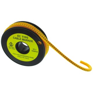 RS PRO EC Slide-On Cable Marker, Black Printed Slash Symbol, Fits 3 mm to 4.2 mm Cable Diameter, Yellow PVC 812-0922