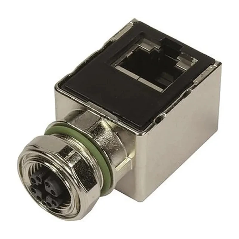 HARTING Right Angle Circular Connector Adapter 8 M12 Male 8 Female 21033814800