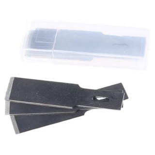 RS PRO Steel Flat Safety Knife Blade 46 mm, 0.3 mm Thickness, Pack of 100 382-0166
