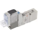 SMC Pneumatic Control Valve 5-Port 5/2 Solenoid Manifold Mount Die Cast Zinc Body 24V DC 0.4W SYJ3000 