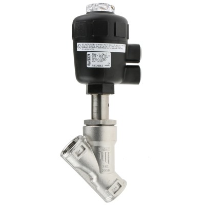 Burkert Angle Type Pneumatic Actuated Valve Stainless Steel 16 bar 3/4 in 185304