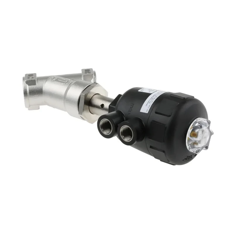 Burkert Angle Type Pneumatic Actuated Valve Stainless Steel 16 bar 3/4 in 185304