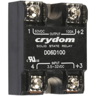 Crydom Solid State Relay Panel Mount 60 V dc Load 32V Control 100 A Load D06D100