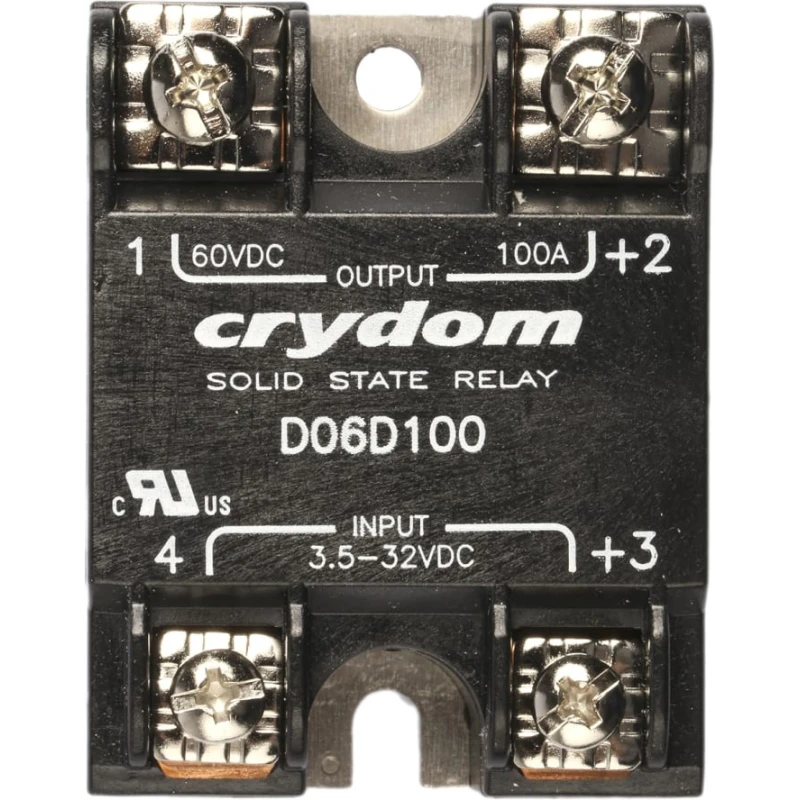 Crydom Solid State Relay Panel Mount 60 V dc Load 32V Control 100 A Load D06D100