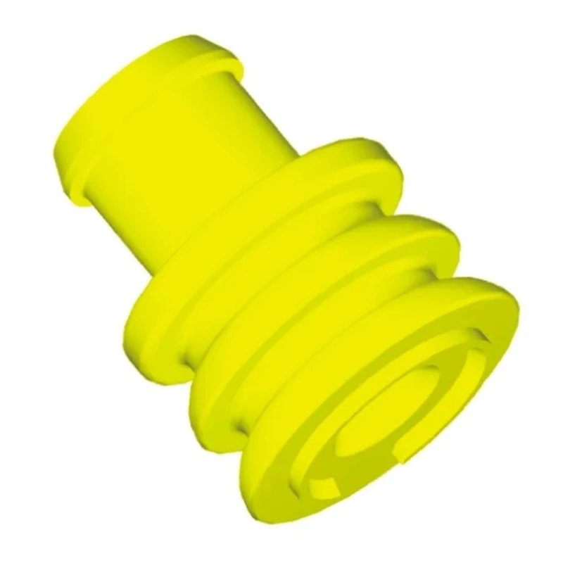TE Connectivity Automotive Connector Seal Circular DIN Male Seal Plug Silicone Housing Yellow 828921-1