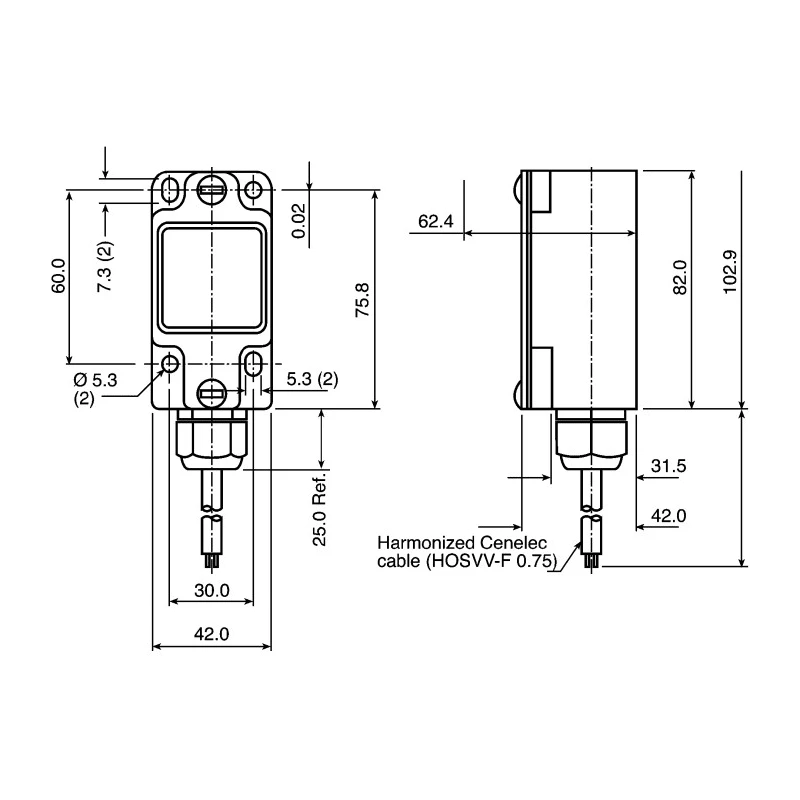 Honeywell Technologies GXA Series Plunger Limit Switch 1 NC/1 NO, IP67, IP66, Die Cast Zinc Housing, 250V AC, 4A GXA51B