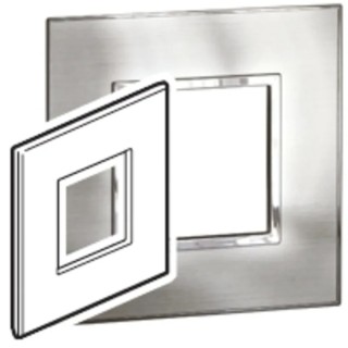 Legrand Grey Metal 1 Gang Light Switch Cover 92x92x8 mm 5 765 66