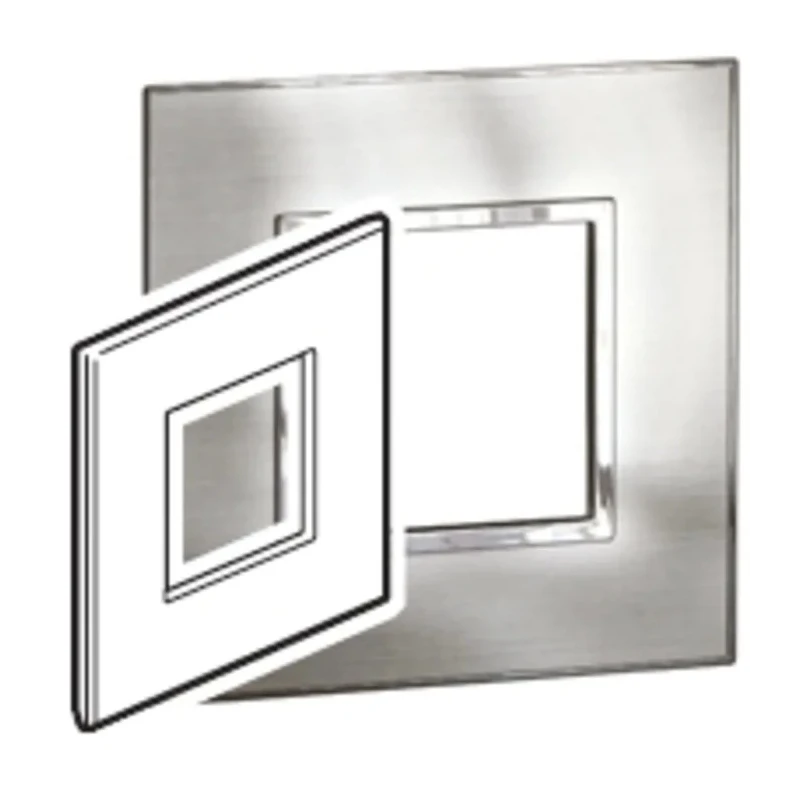 Legrand Grey Metal 1 Gang Light Switch Cover 92x92x8 mm 5 765 66