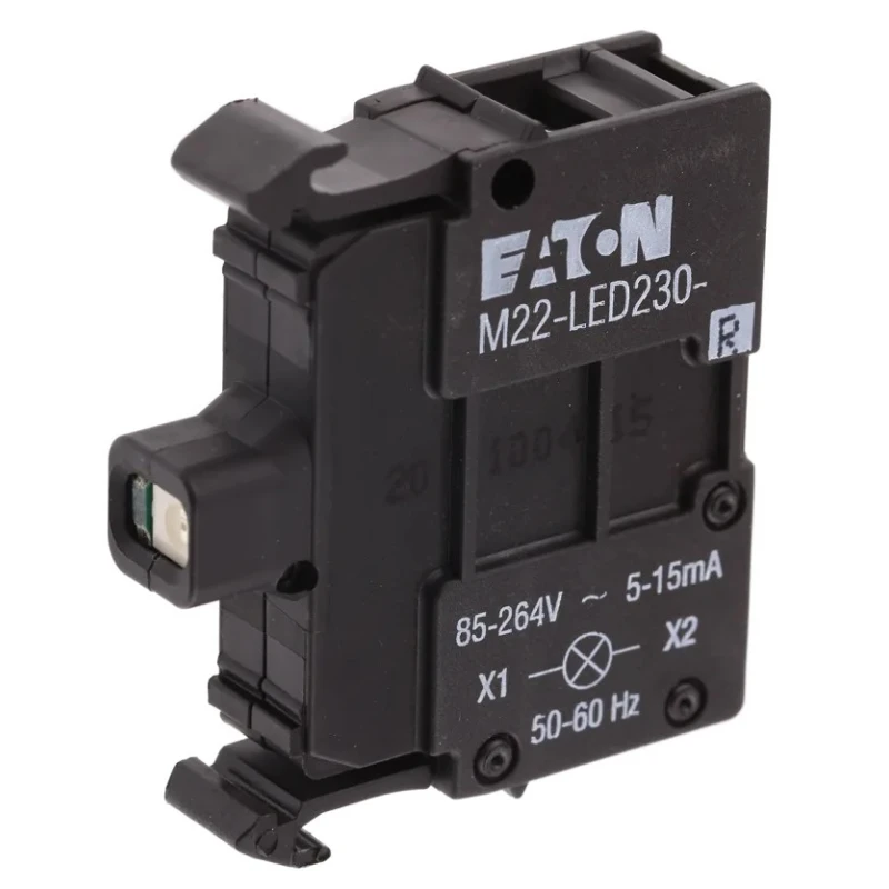 Eaton M22 Series LED Light Block Red Illumination 264V AC 0.33W Power 216564 M22-LED230-R