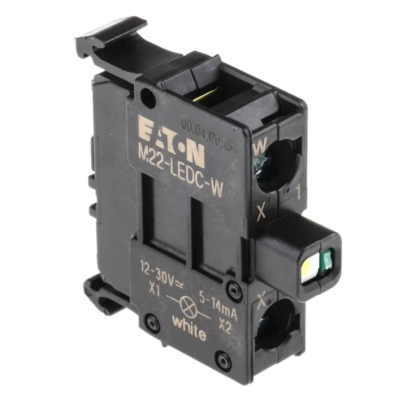 Eaton M22 Series LED Light Block, 12 V AC/DC, 30 V AC/DC, White Illumination, Screw Terminal 216560 M22-LEDC-W