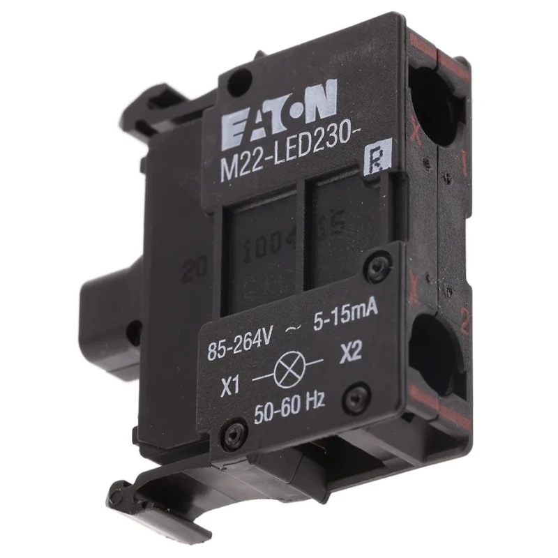 Eaton M22 Series LED Light Block Red Illumination 264V AC 0.33W Power 216564 M22-LED230-R