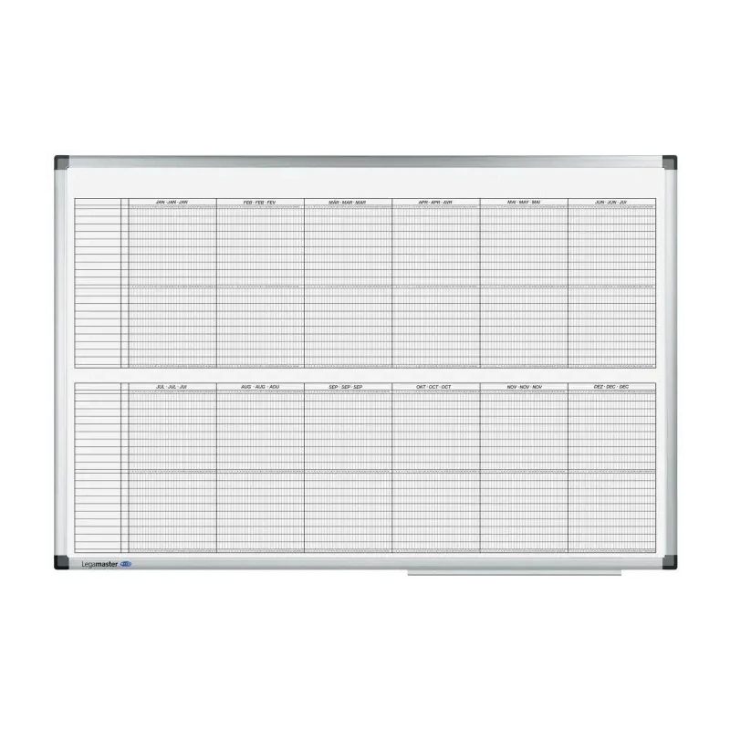 Legamaster Monthly Lacquered Wall Planner 600mm x 900mm Magnetic Grey Netherlands 4140-00