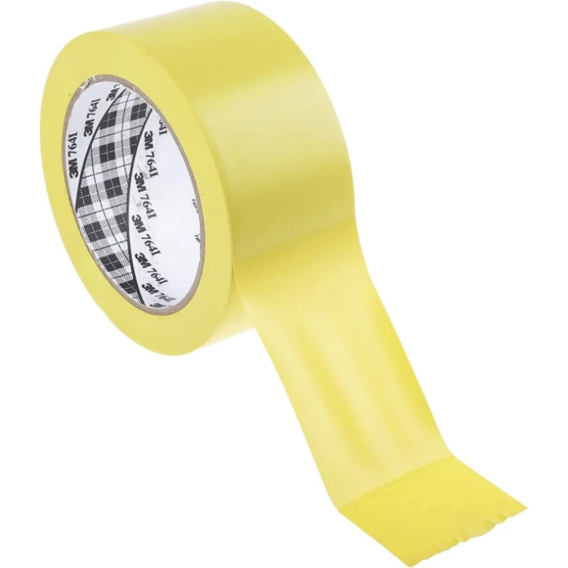 3M Yellow Vinyl Lane Marking Tape 50mm Width 33m Length 0.13mm Thickness 764