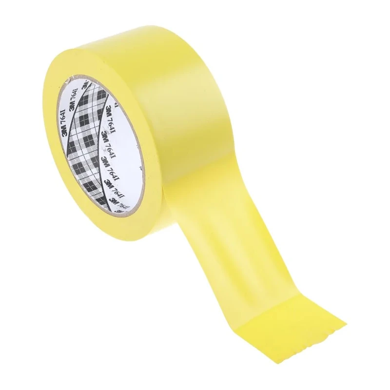 3M Yellow Vinyl Lane Marking Tape 50mm Width 33m Length 0.13mm Thickness 764