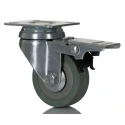 RS PRO Braked Swivel Castor 50 mm Wheel Diameter 50 kg Load Capacity Rubber Wheel Nylon Hub 828-6293