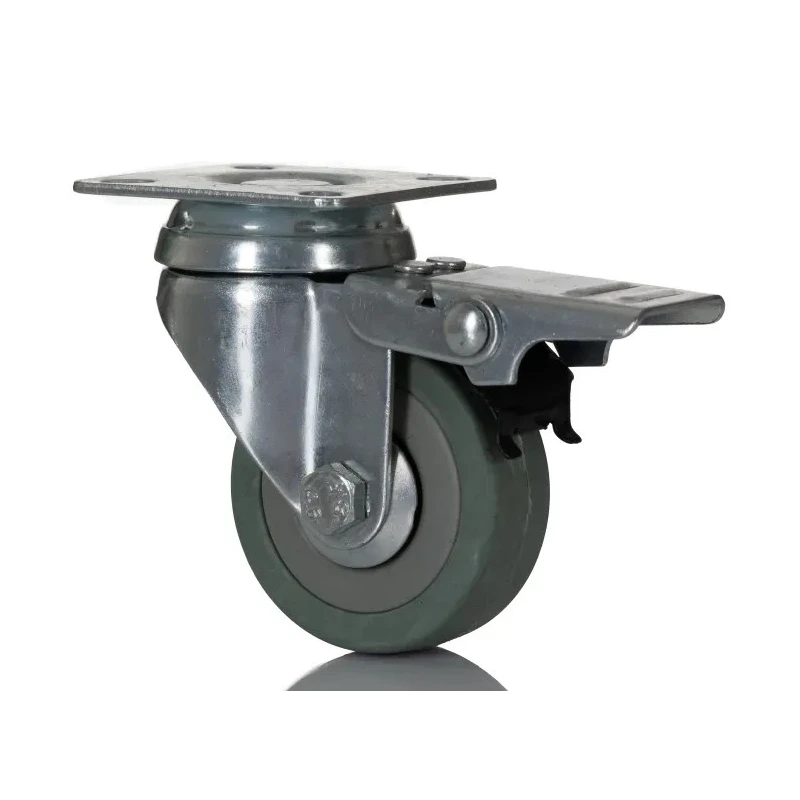 RS PRO Braked Swivel Castor 50 mm Wheel Diameter 50 kg Load Capacity Rubber Wheel Nylon Hub 828-6293