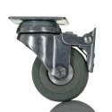 RS PRO Braked Swivel Castor 50 mm Wheel Diameter 50 kg Load Capacity Rubber Wheel Nylon Hub 828-6293