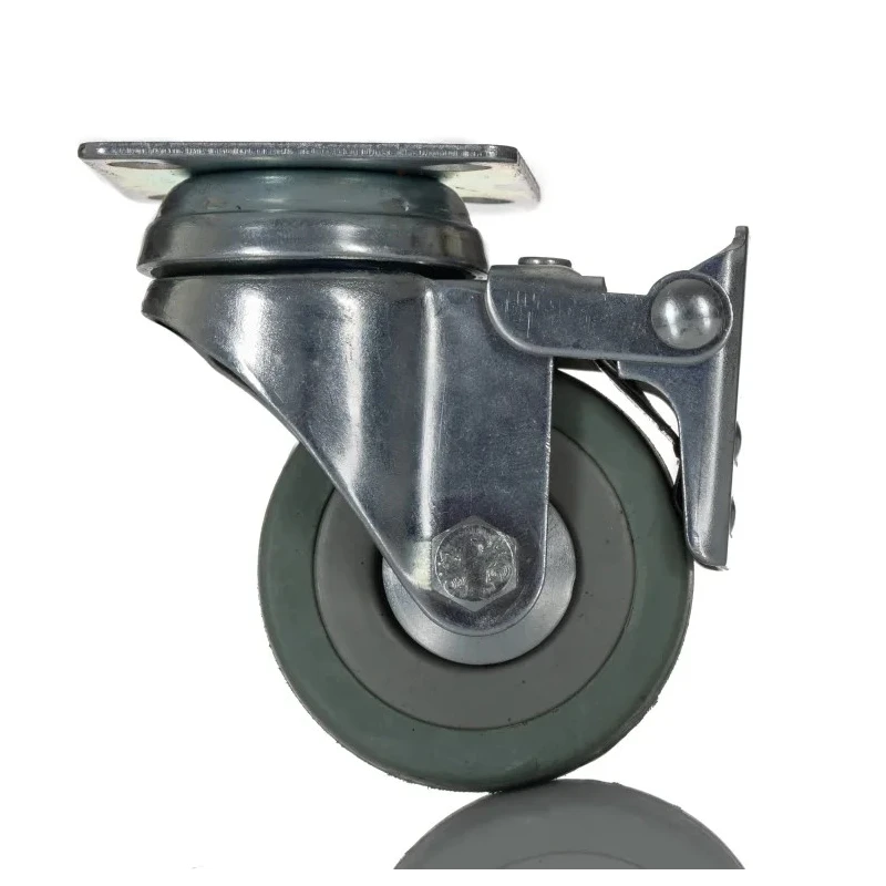 RS PRO Braked Swivel Castor 50 mm Wheel Diameter 50 kg Load Capacity Rubber Wheel Nylon Hub 828-6293