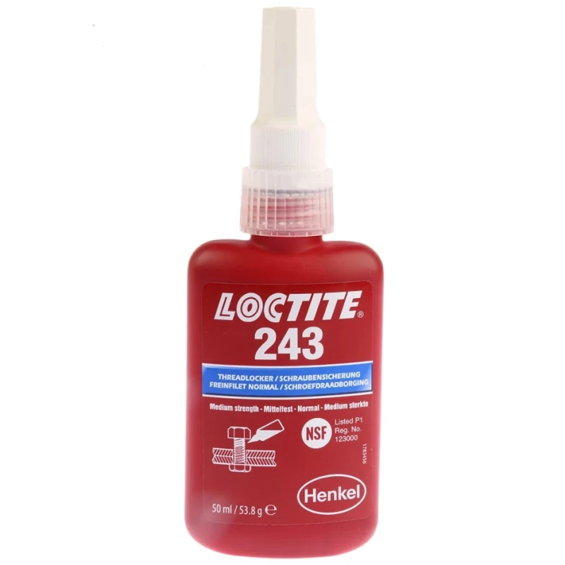 Loctite Medium Strength Blue Threadlocking Adhesive Liquid, 50 ml Bottle, 2 h Cure Time 1335885