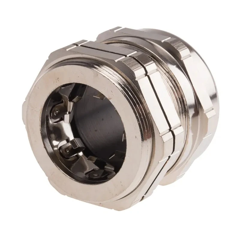 RS PRO Metallic Nickel Plated Brass Cable Gland, PG36 Thread, 22 mm Min. - 32 mm Max. Cable Diameter, IP68, Locknut 835-4100