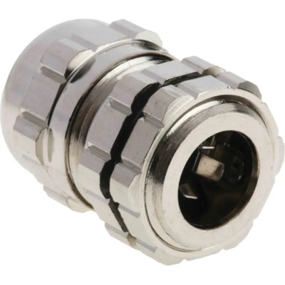 RS PRO Metallic Nickel Plated Brass Cable Gland M16 Thread 4 mm Min 8 mm Max IP68 835-4119