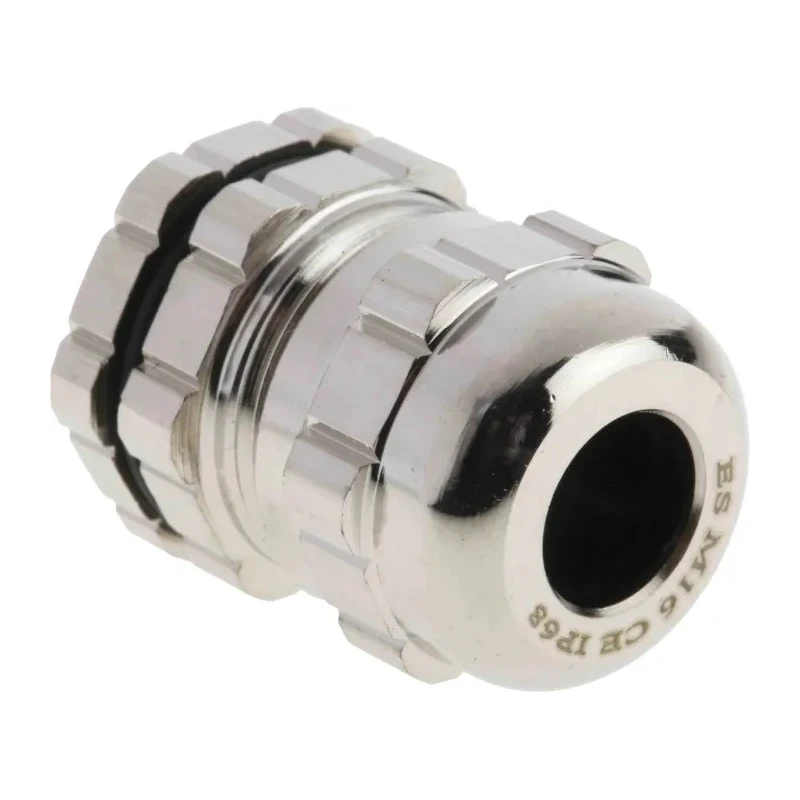 RS PRO Metallic Nickel Plated Brass Cable Gland M16 Thread 4 mm Min 8 mm Max IP68 835-4119