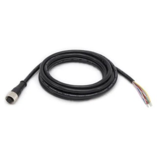 Banner Sensor Actuator Cable, Male 8 Way M12 Straight to Female 8 Way Unterminated, PVC Jacket, Black, IP67, 75V MQDC2S-815