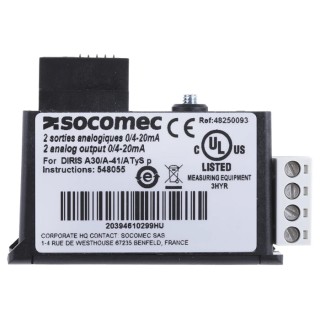 Socomec PLC I/O Module DIRIS AP Series 4 I/Os Input/Output Module 4825 0093