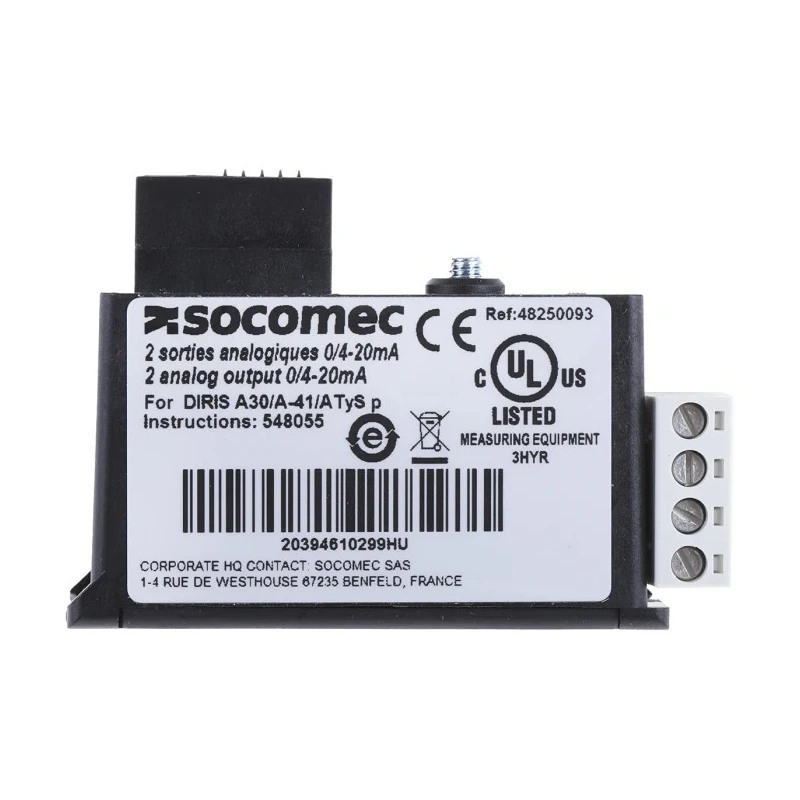 Socomec PLC I/O Module DIRIS AP Series 4 I/Os Input/Output Module 4825 0093