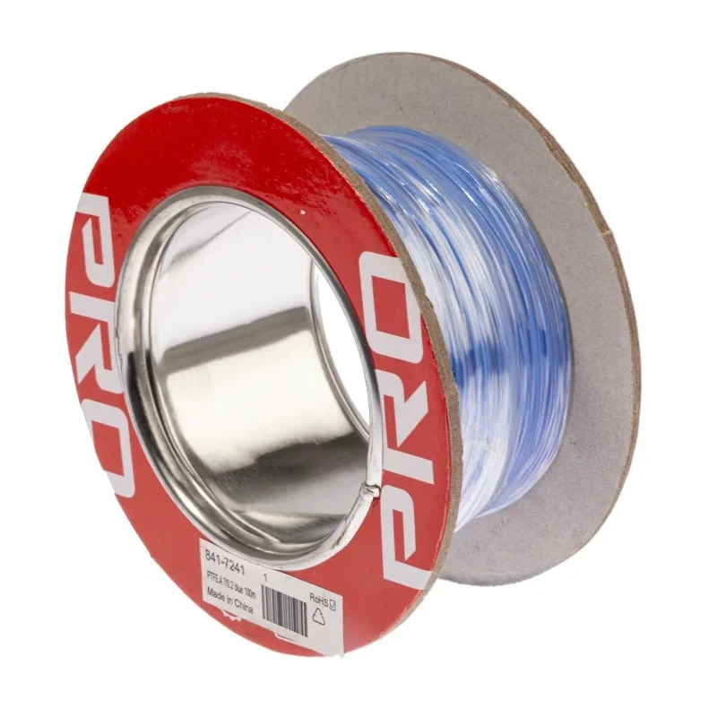 RS PRO Blue 0.22 mm² 24 AWG Hook Up Wire, 7/0.2 mm Core Strands, 100 m Length, PTFE Jacket 841-7241