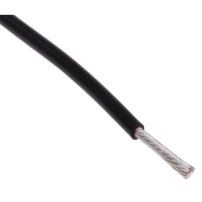 RS PRO Black 0.34 mm² Hook Up Wire, 22 AWG, 19 x 0.15 mm Core Strands, 100 m Length, Polytetrafluoroethylene 841-7409
