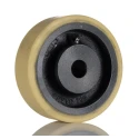Revvo Polyurethane Trolley Wheel 150mm Diameter 50mm Width Cast Iron Hub Plain Bore 25mm Bore Diameter 55mm Bore 420-8911