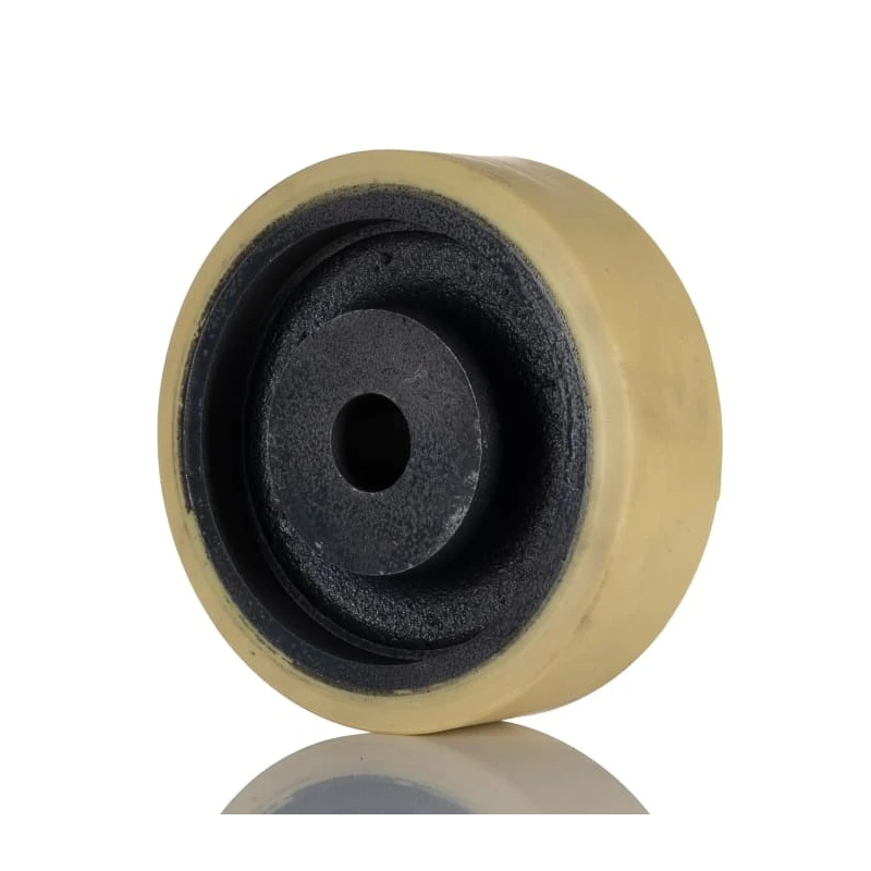Revvo Polyurethane Trolley Wheel 150mm Diameter 50mm Width Cast Iron Hub Plain Bore 25mm Bore Diameter 55mm Bore 420-8911