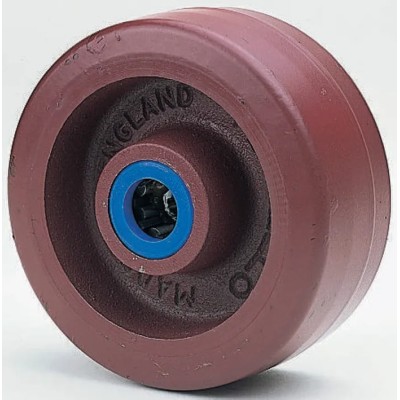 Flexello Polyurethane Trolley Wheel 100mm Diameter 38mm Width Cast Iron Hub Roller Bearing 250kg Load Capacity 420-3398