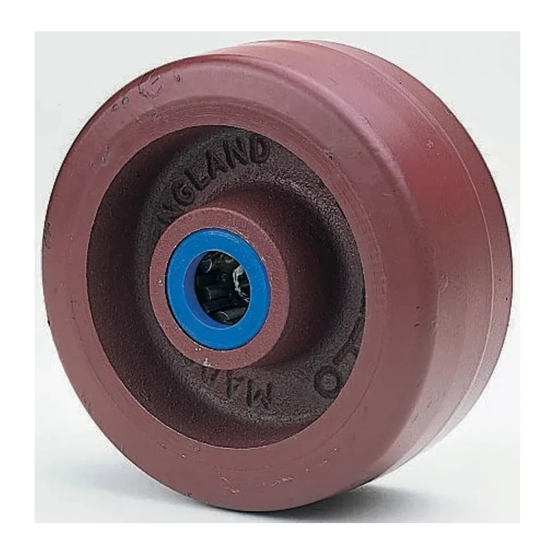 Flexello Polyurethane Trolley Wheel 100mm Diameter 38mm Width Cast Iron Hub Roller Bearing 250kg Load Capacity 420-3398