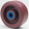 Flexello Polyurethane Trolley Wheel 100mm Diameter 38mm Width Cast Iron Hub Roller Bearing 250kg Load Capacity 420-3398