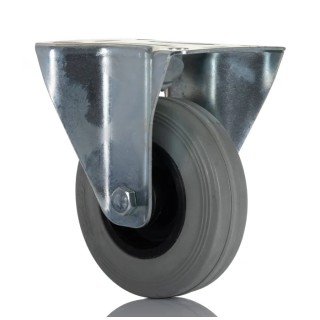 RS PRO Fixed Castor Industrial Wheel 70 kg Load Capacity 100 mm Diameter Rubber Tire Nylon Hub 828-6319