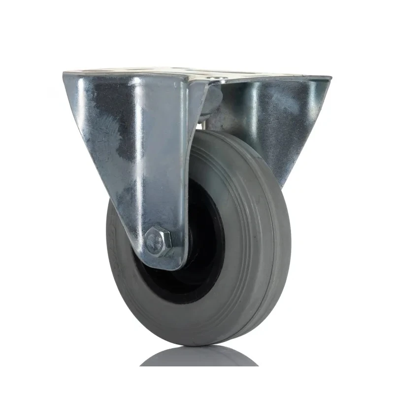 RS PRO Fixed Castor Industrial Wheel 70 kg Load Capacity 100 mm Diameter Rubber Tire Nylon Hub 828-6319