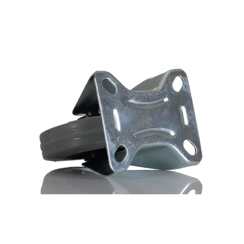 RS PRO Fixed Castor Industrial Wheel 70 kg Load Capacity 100 mm Diameter Rubber Tire Nylon Hub 828-6319